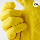 Reusable Dish Washing Gloves, Cleaning Gloves, Gardening, Great for Washing Dish, Kitchen, Car and Bathroom (Large, Yellow, 1 Pair Free size)