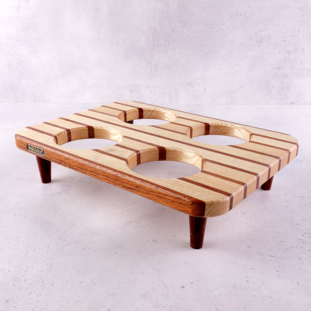 Wooden Glass Tray Set with Glasses