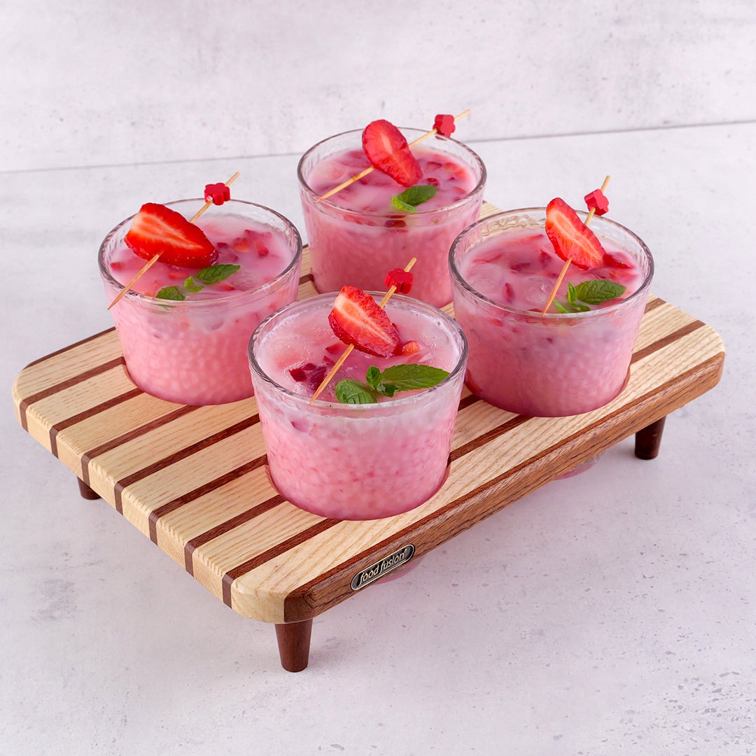 Wooden Glass Tray Set with Glasses