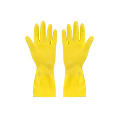 Reusable Dish Washing Gloves, Cleaning Gloves, Gardening, Great for Washing Dish, Kitchen, Car and Bathroom (Large, Yellow, 1 Pair Free size)
