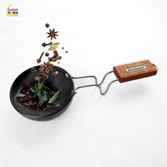 Desi Tadka Pan - Hard Anodized Finish & wooden Handle